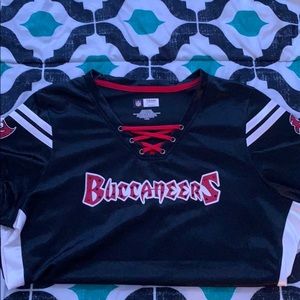 Black and white Buccaneers NFL jersey